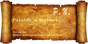 Palotás Norbert névjegykártya